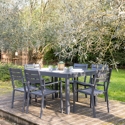 Salon de jardin extensible 10 places de 180/300cm aluminium anthracite VENEZIA